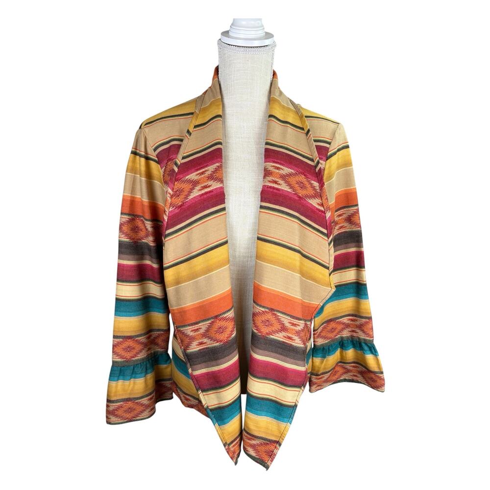 Tasha Polizzi Collection Chico Cardigan Jacket Women's Large Cotton Southwestern - Picture 3 of 9